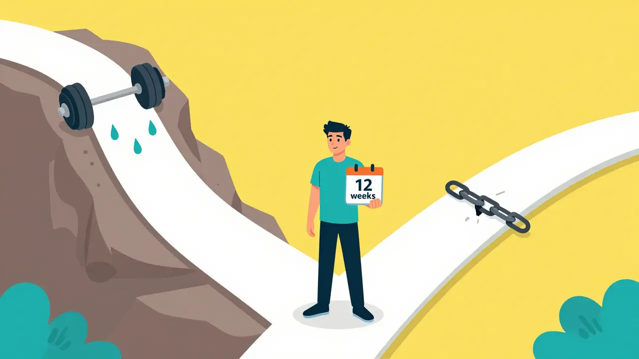 Conceptual art of patient choosing long-term rehab over quick fixes