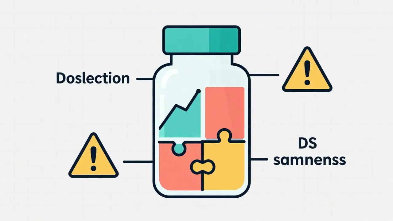 Abstract icons representing drug product deficiencies
