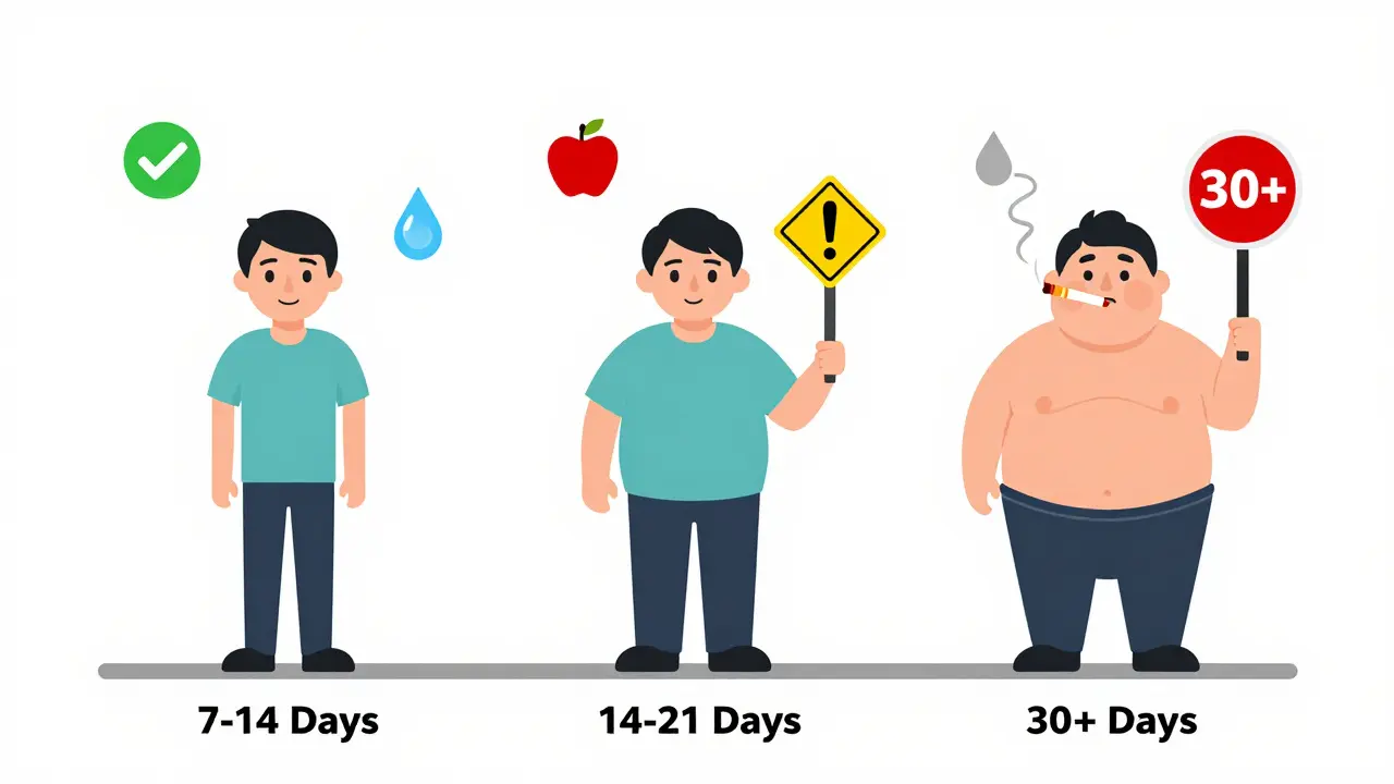 Risk stratification chart showing surgery timing based on patient health factors.