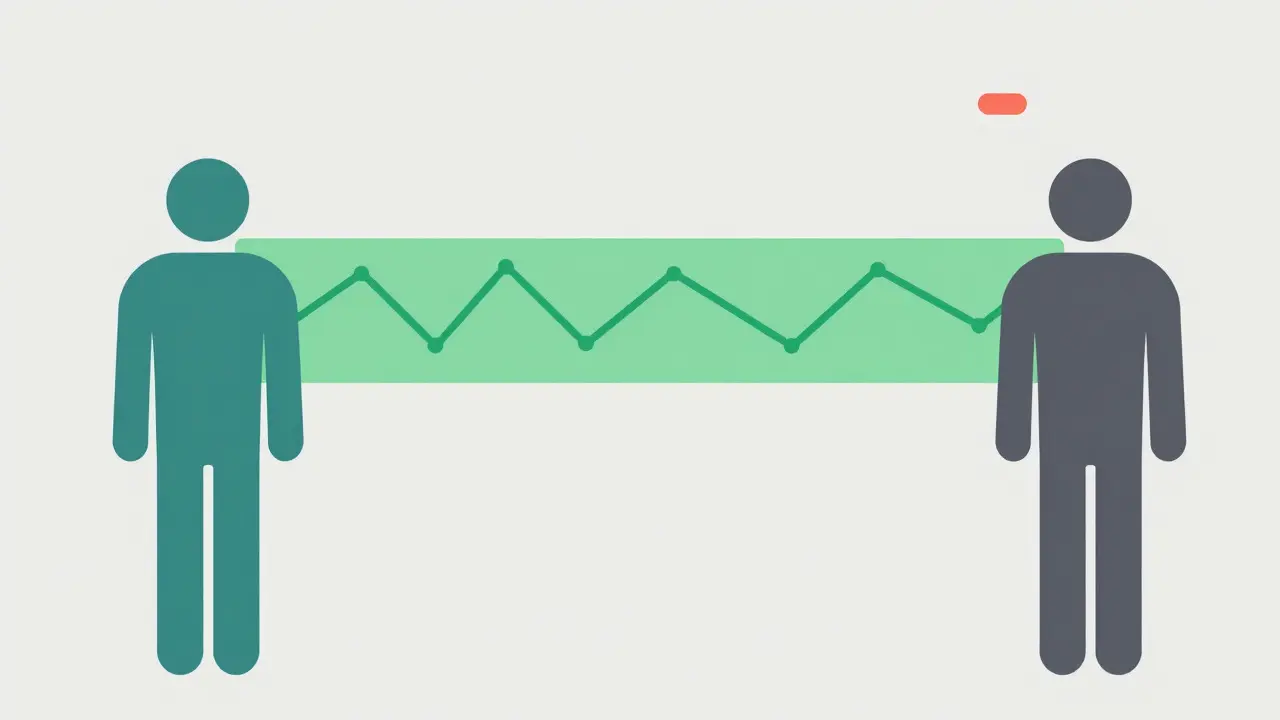 Abstract illustration showing bioequivalence ranges for drugs