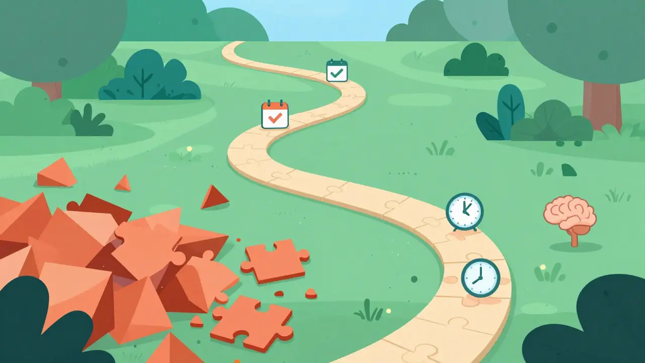 Abstract path showing mindfulness habit building and resilience
